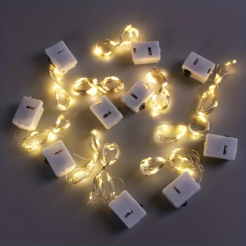 LED Fairy Lights Copper Wire String Lights Battery Powered Warm & Multicolor Mini Garland For Wedding Party Gift Box Decoration