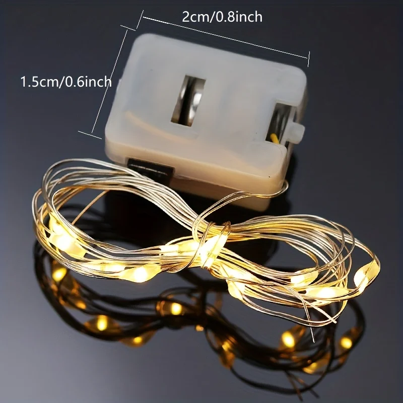 LED Fairy Lights Copper Wire String Lights Battery Powered Warm & Multicolor Mini Garland For Wedding Party Gift Box Decoration