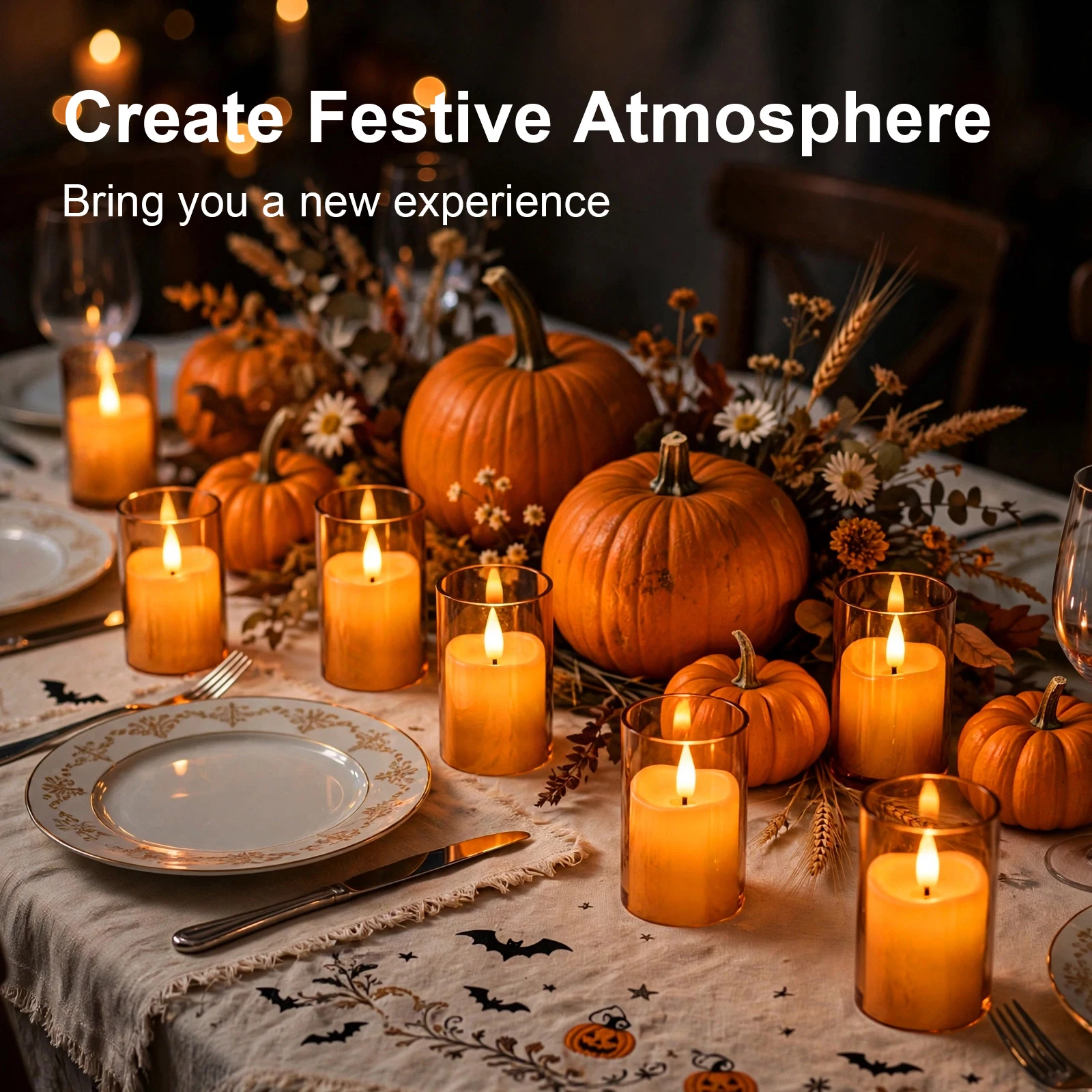 6/12/24Pcs Led Flameless Electric Candles Lamp Acrylic Glass Battery Flickering Fake Tealight Candle Bulk For Wedding Christmas