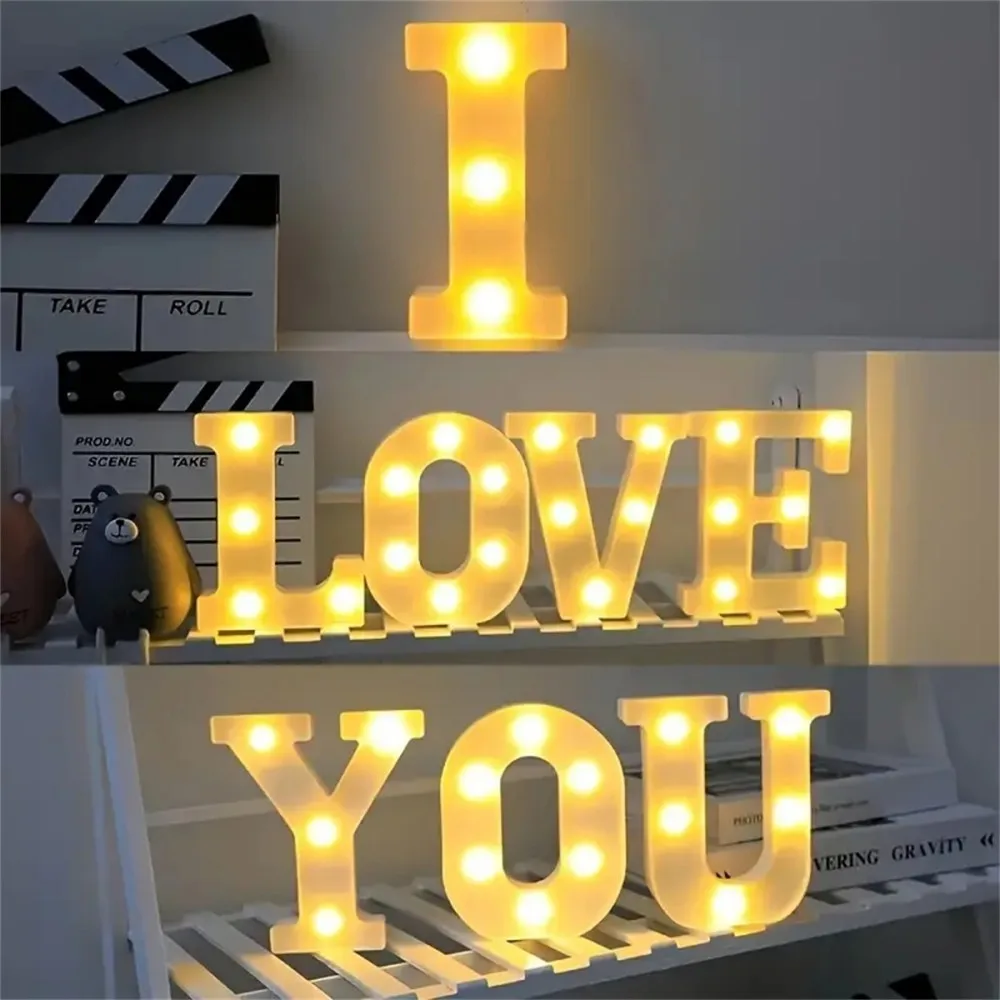 16CM LED Letter Lights,Battery Powered Alphabet Lamps For Bedroom,Birthday Party,Dining Table Decoration,Home Hanging Decor