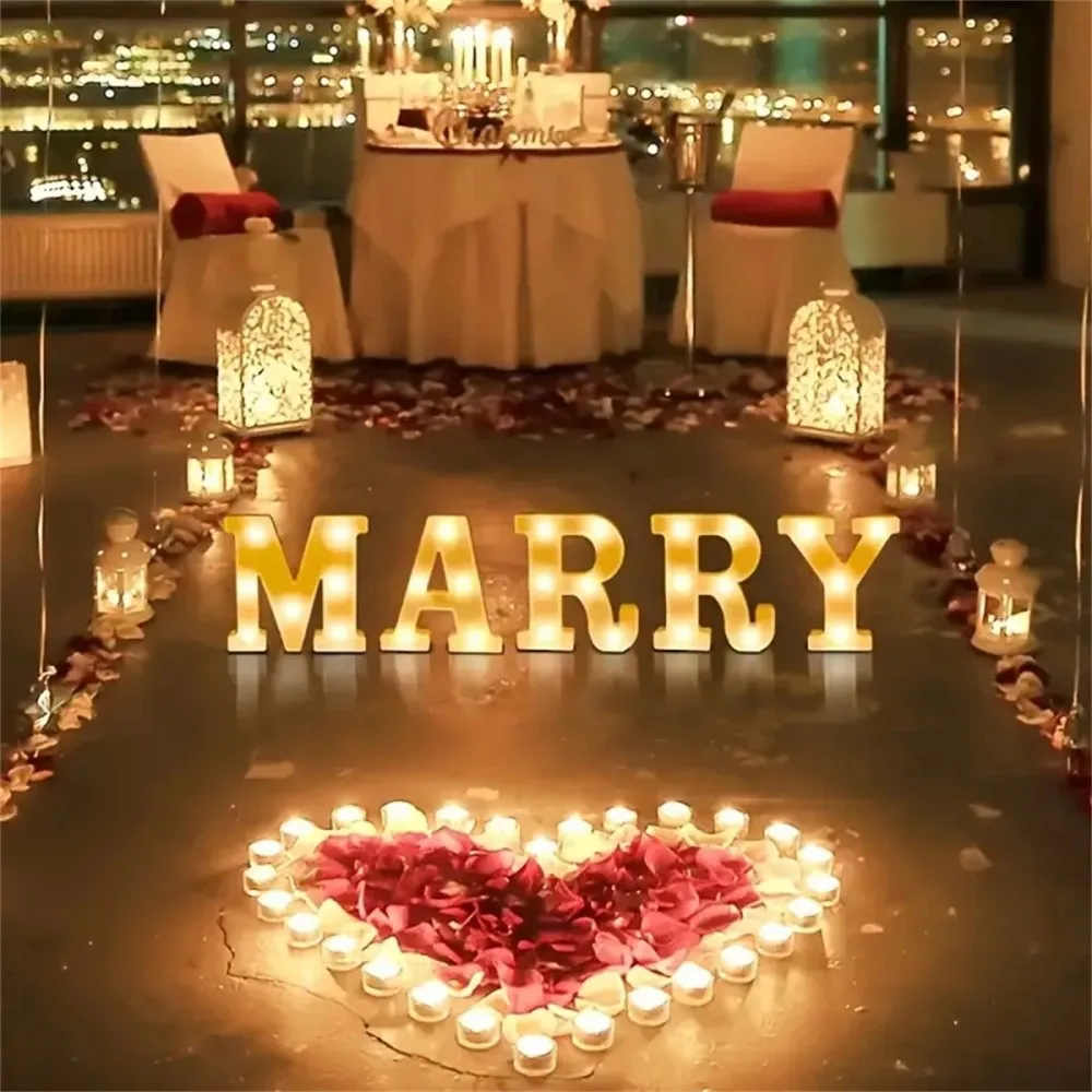 16CM LED Letter Lights,Battery Powered Alphabet Lamps For Bedroom,Birthday Party,Dining Table Decoration,Home Hanging Decor