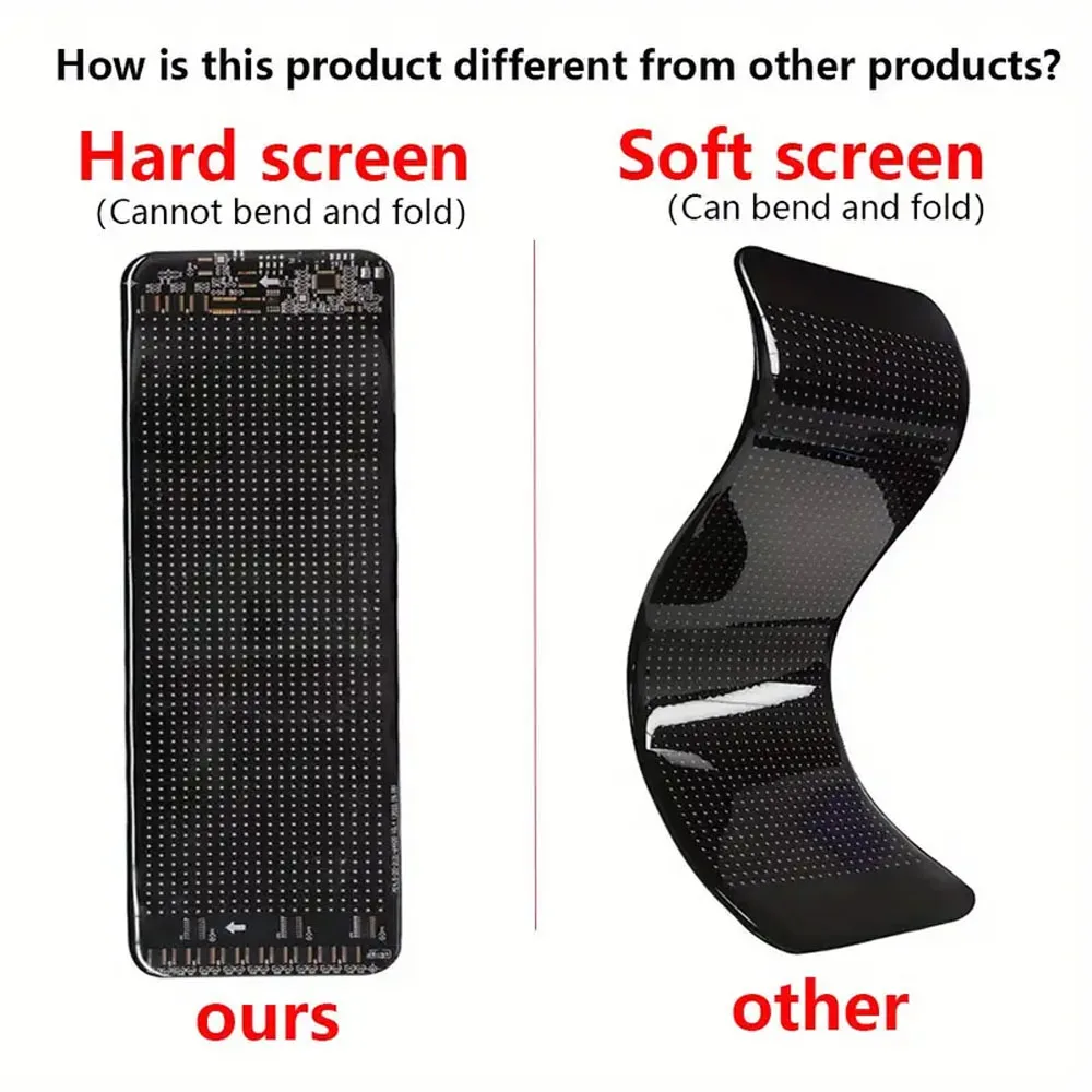 2PCS Devil's Eye Hard Screen LED Matrix Pixel Panel with APP Remote Control 2-in-1 DIY Programmable LED Display for Car Truck