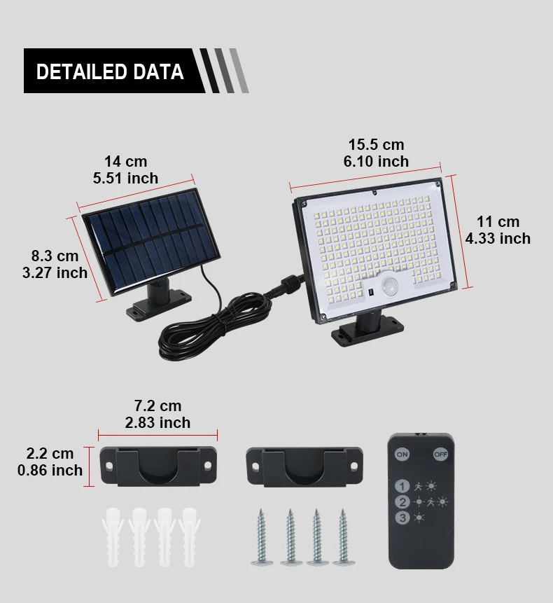 600W 344LED Outdoor Solar Lights Super Bright Motion Sensor Security Light Solar Flood Lamps For Wall Garage Courtyard Garden