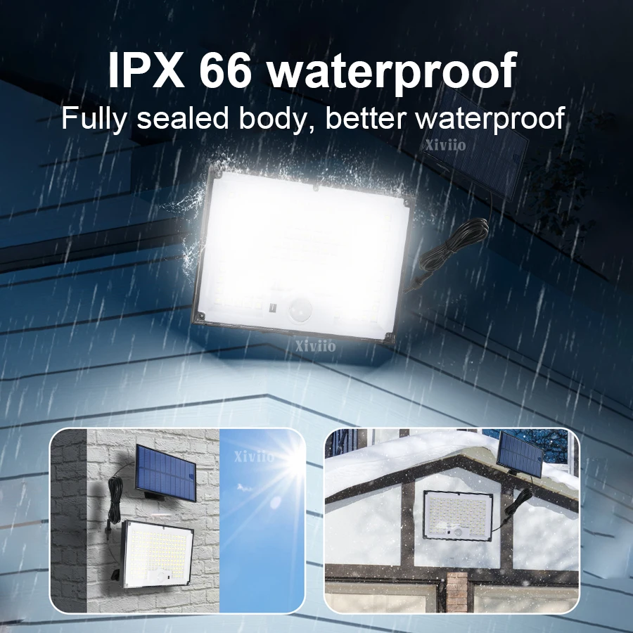 600W 344LED Outdoor Solar Lights Super Bright Motion Sensor Security Light Solar Flood Lamps For Wall Garage Courtyard Garden