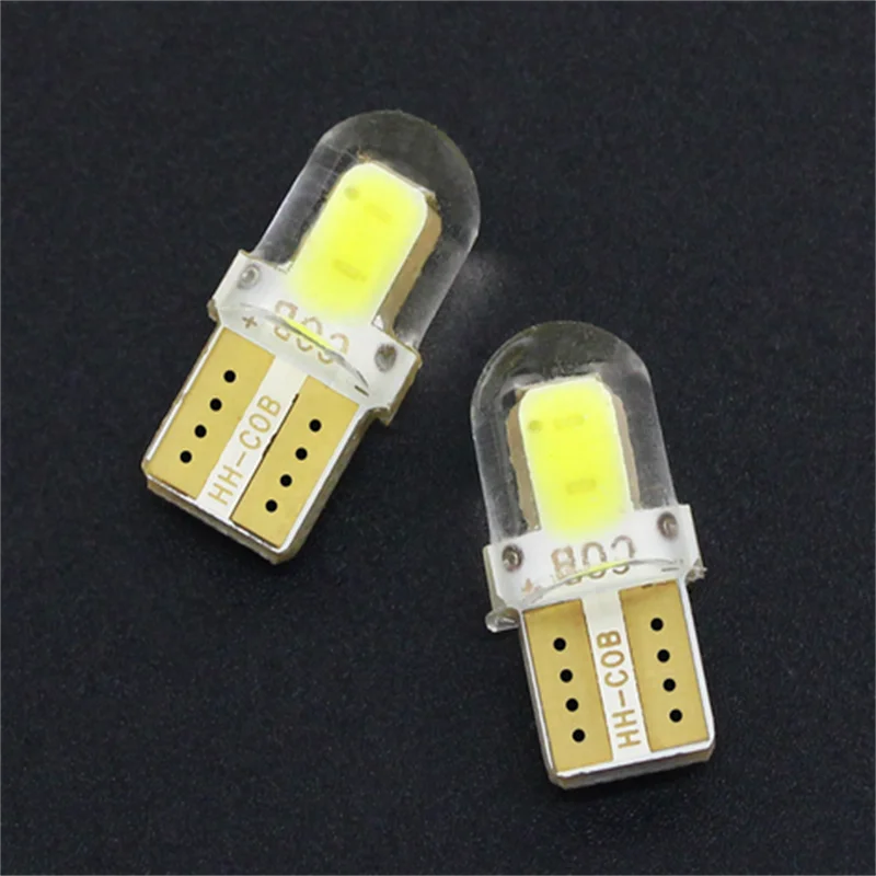 5/10/20PCS LED License Plate Light Bulb W5W T10 COB 4SMD Canbus Compatible White Auto Parking Clearance Lamp Bright Silica Wedge