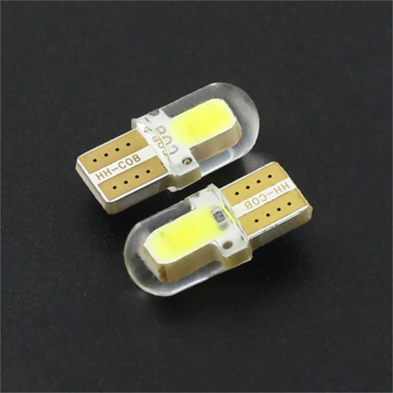 5/10/20PCS LED License Plate Light Bulb W5W T10 COB 4SMD Canbus Compatible White Auto Parking Clearance Lamp Bright Silica Wedge