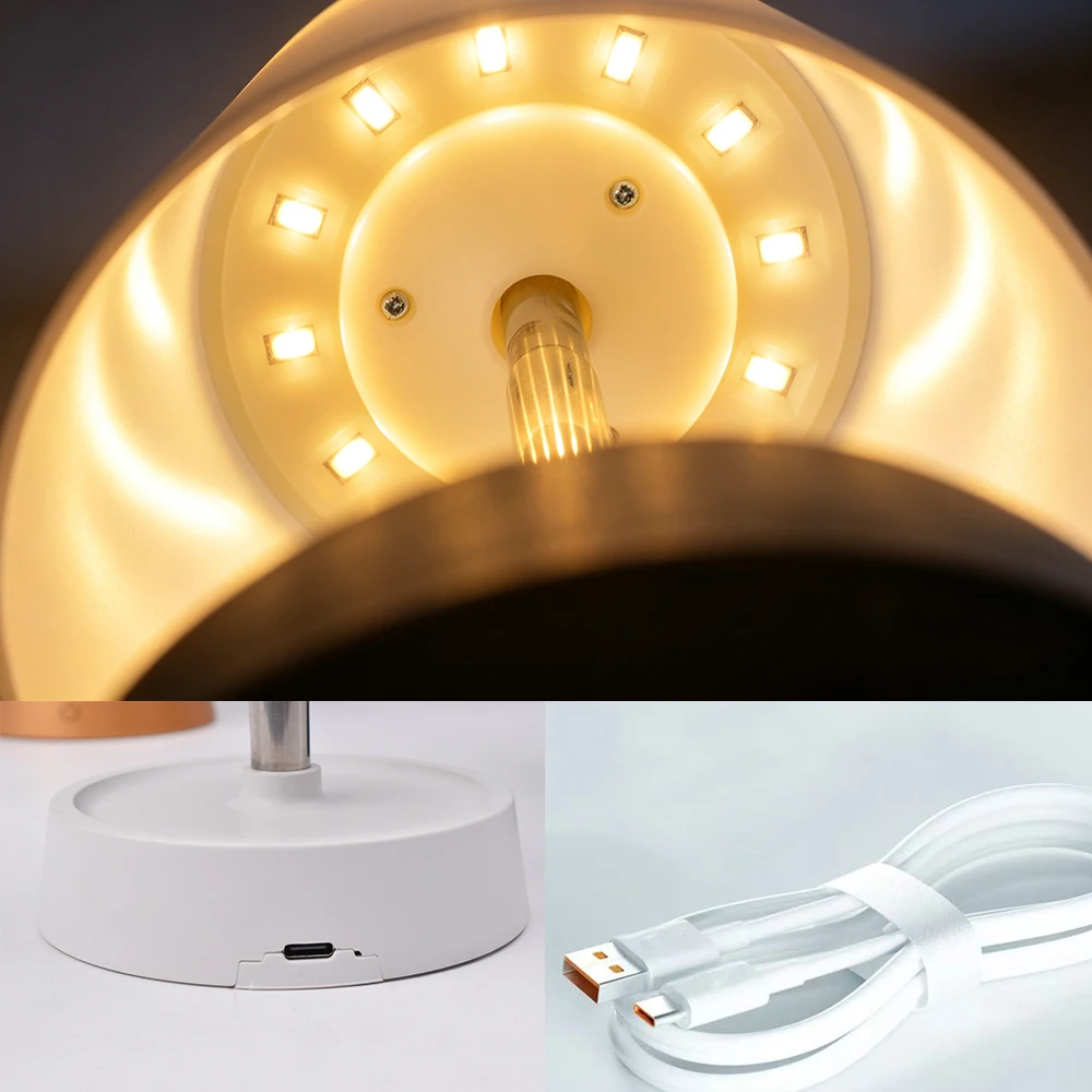 Portable Rechargeable LED Desk Lamp with USB Port, Touch Control Night Light for Bedroom, Camping, Outdoor Use – Modern Mini Tab