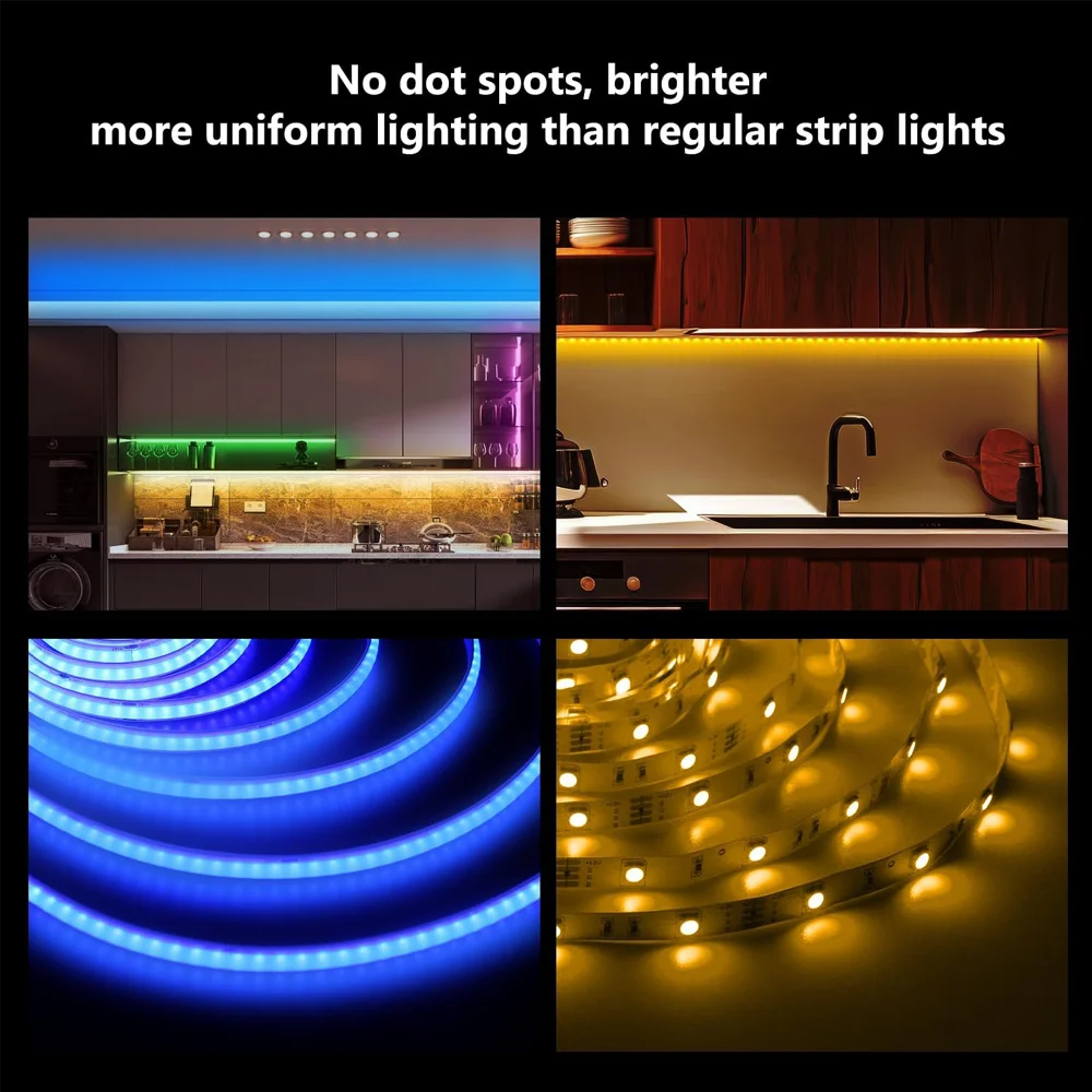Zigbee DC24V COB LED Strip Light 840leds/m 1-5M RGB High Density Flexible FOB COB Lights TV Bedroom Party DIY Decor Google Alexa