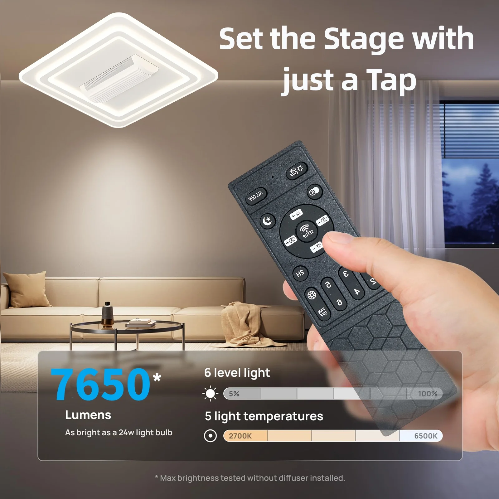 LED Sealing Ceiling Fan Light Invisible Bladeles Ceiling Lamp Remote Control Electric Fan with Light Living Room Bedroom Decor