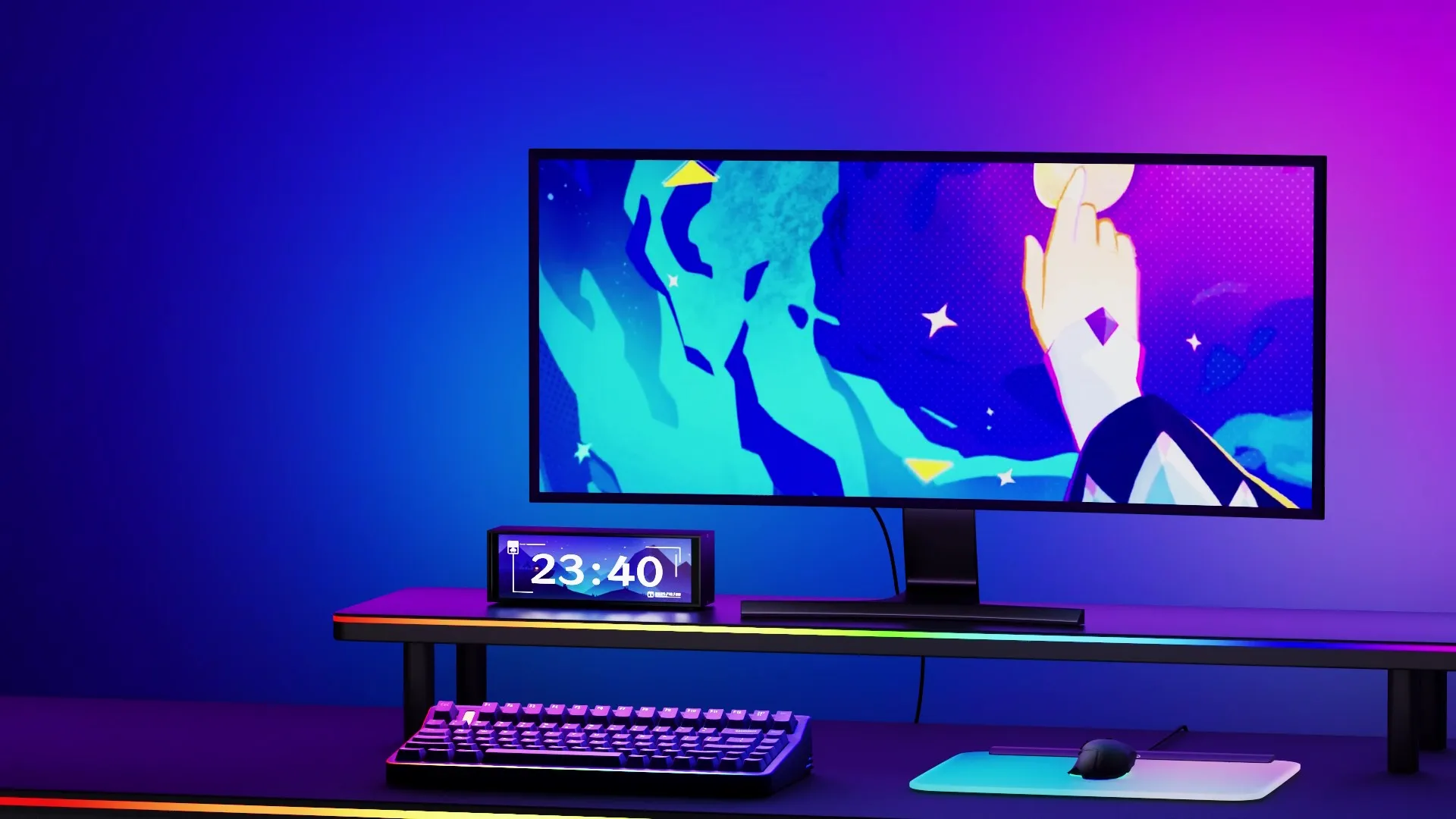 WACUAAO Next-Gen RGBIC PC Monitor Backlight - 360° 4-Side Screen Mirror Sync - Zero Lag Reactive Gaming Lights for Windows & Mac
