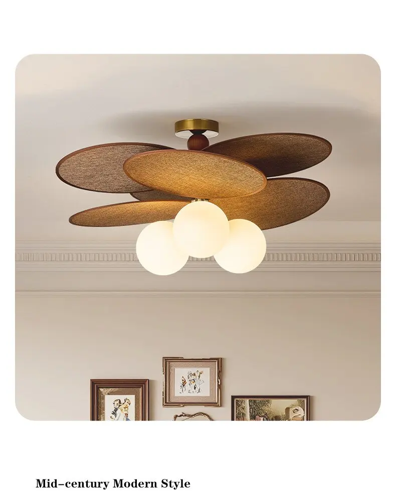 Rattan Weave Vintage Pendant Light Retro Restaurant Shop Hotel Chandelier Living Room Japan Hanging Lamp for Room Decor Lusutre