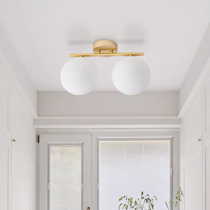 Nordic Glass Wall Sconce Milky White Sphere G9 Bulb Gold Suitable For Bedroom Hallway Dressing Room Living Room Entryway Balcony