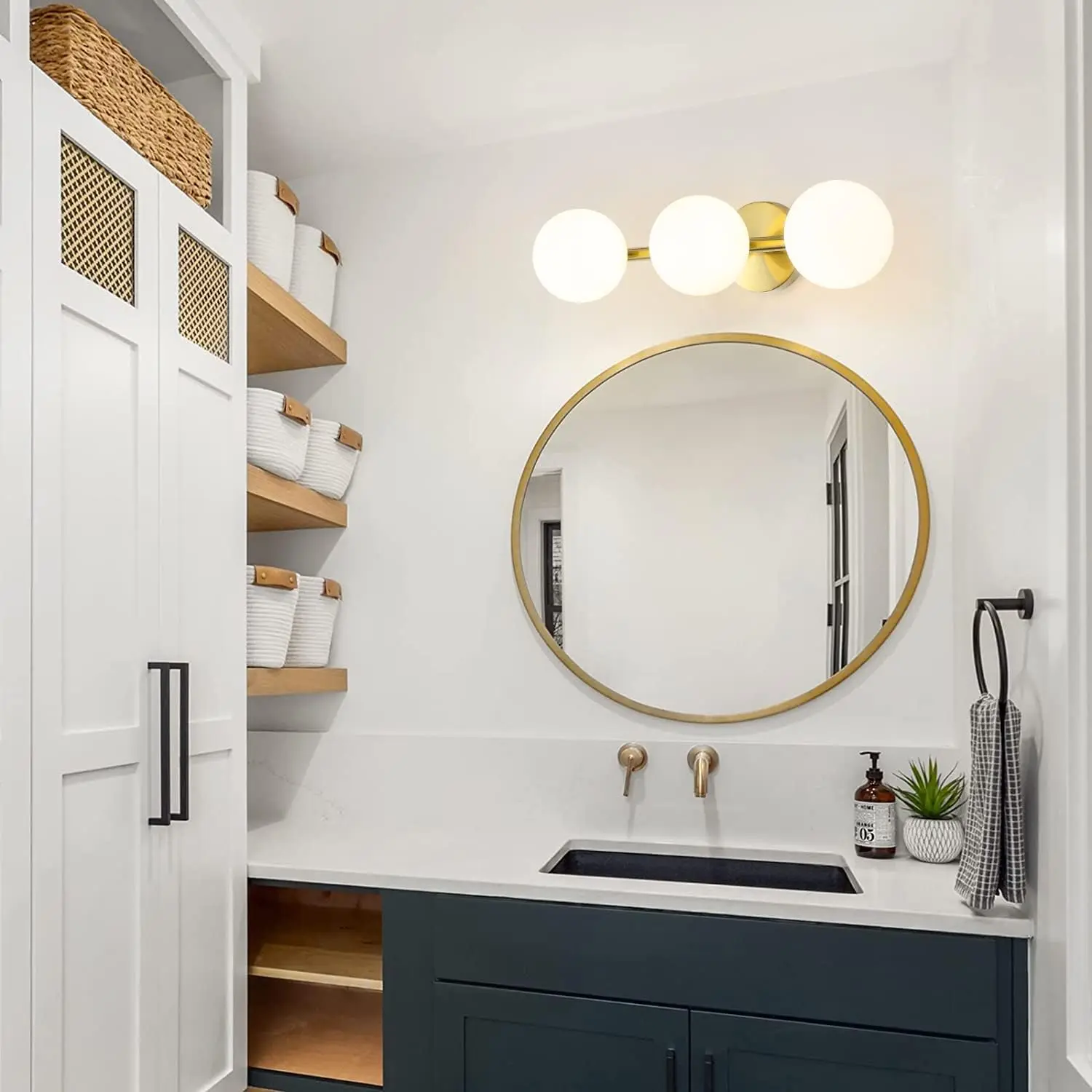 Nordic Glass Wall Sconce Milky White Sphere G9 Bulb Gold Suitable For Bedroom Hallway Dressing Room Living Room Entryway Balcony