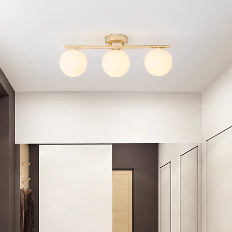Nordic Glass Wall Sconce Milky White Sphere G9 Bulb Gold Suitable For Bedroom Hallway Dressing Room Living Room Entryway Balcony