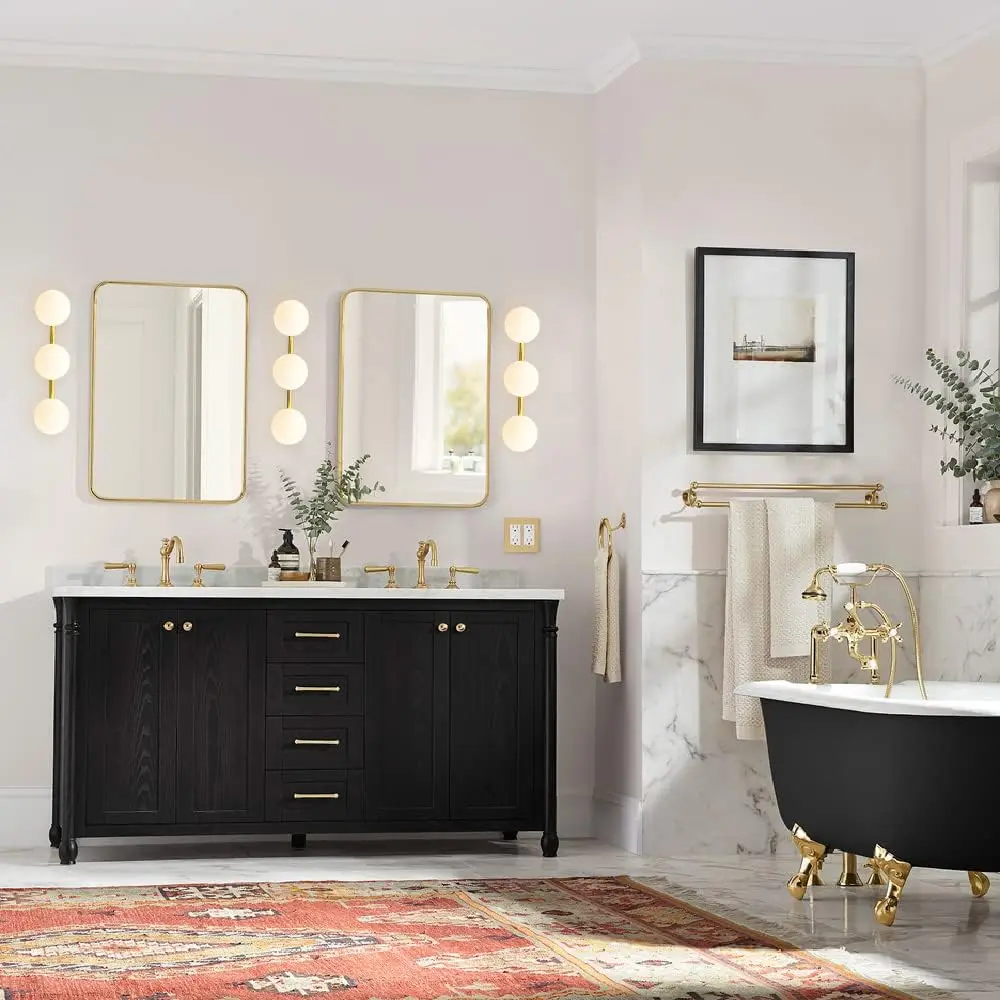 Nordic Glass Wall Sconce Milky White Sphere G9 Bulb Gold Suitable For Bedroom Hallway Dressing Room Living Room Entryway Balcony