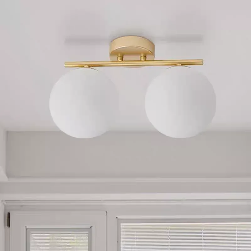 Nordic Glass Wall Sconce Milky White Sphere G9 Bulb Gold Suitable For Bedroom Hallway Dressing Room Living Room Entryway Balcony