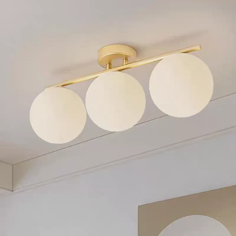 Nordic Glass Wall Sconce Milky White Sphere G9 Bulb Gold Suitable For Bedroom Hallway Dressing Room Living Room Entryway Balcony