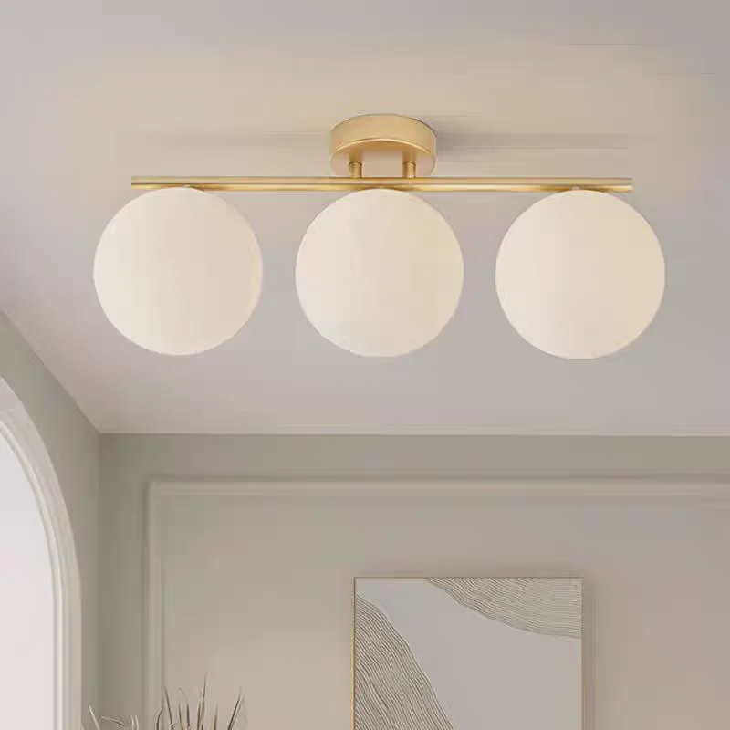 Nordic Glass Wall Sconce Milky White Sphere G9 Bulb Gold Suitable For Bedroom Hallway Dressing Room Living Room Entryway Balcony