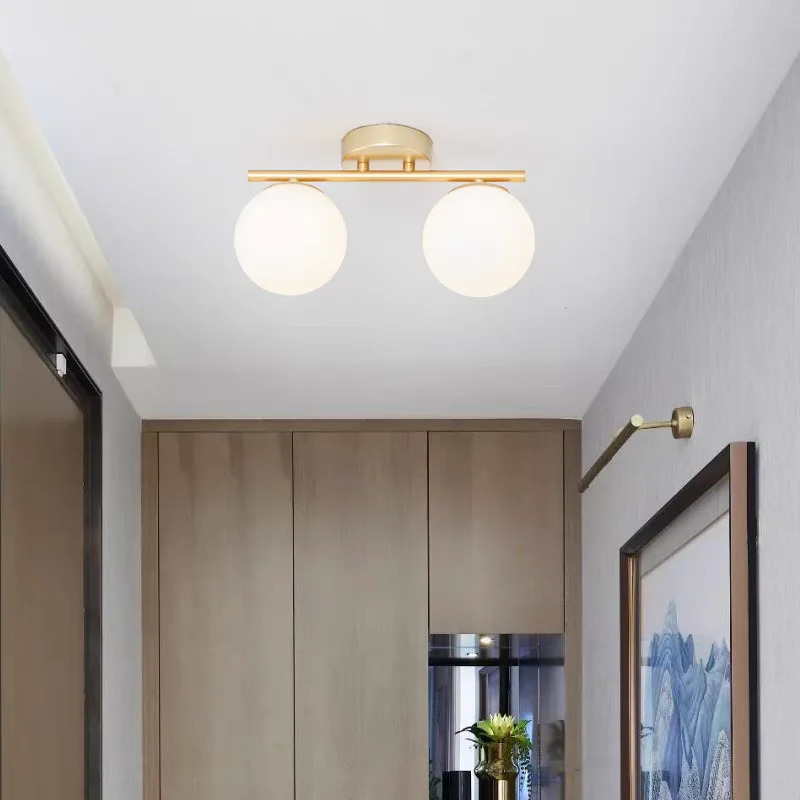 Nordic Glass Wall Sconce Milky White Sphere G9 Bulb Gold Suitable For Bedroom Hallway Dressing Room Living Room Entryway Balcony