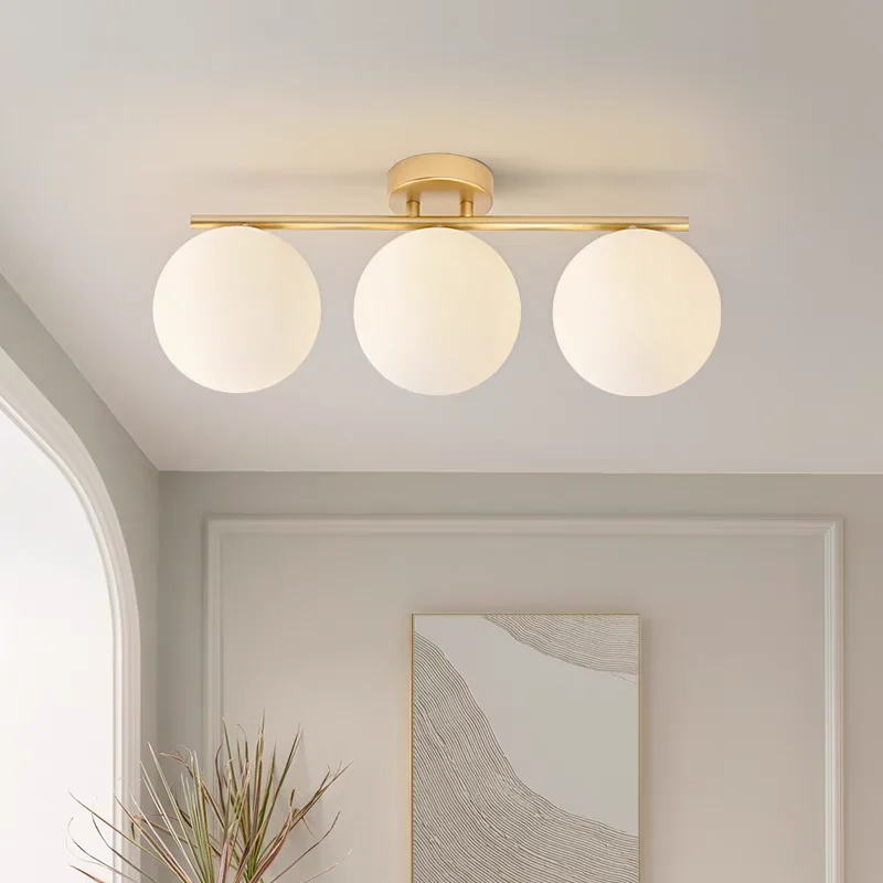 Nordic Glass Wall Sconce Milky White Sphere G9 Bulb Gold Suitable For Bedroom Hallway Dressing Room Living Room Entryway Balcony