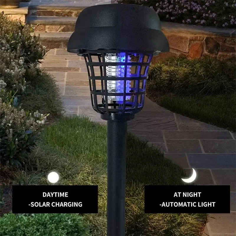 JOYINLED 2/4pcs Solar Bug Zapper Waterproof Outdoor Mosquito Zapper Mosquito Repellent Lamp for Indoor Outdoor Use Garden Patio