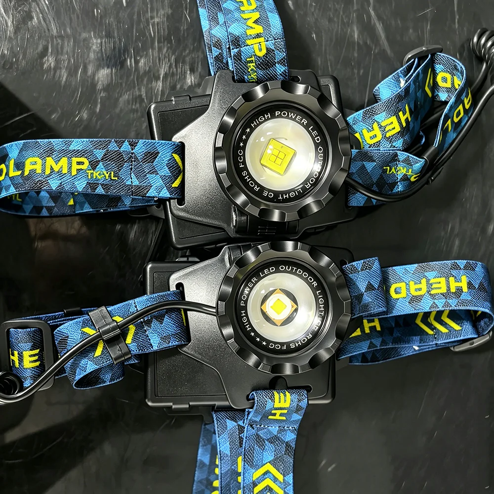 High Power LED Headlamp Spotlight Long-range Wick Headlight Super Bright Telescopic Zoom Head Lamp Flashlight Fishing Light