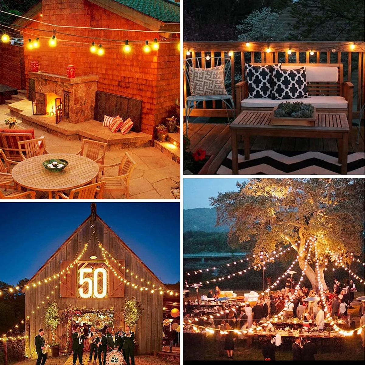 Festoon G40 LED Remote Globe String Fairy Lights Outdoor For Christmas Party Garden Birthday Garland Street Patio Decor Lamps
