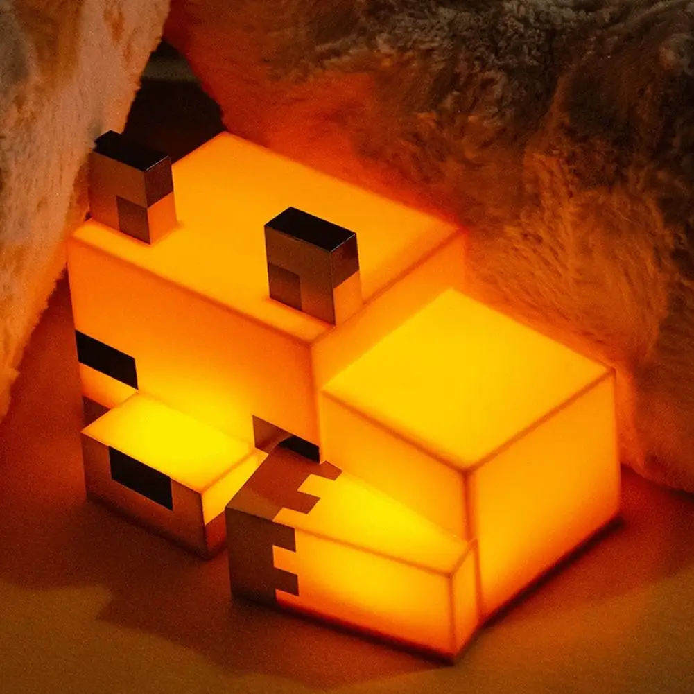 1/2pcs MC Game Cute Fox Night Light Soft Orange Glow Desk Lamp Home Atmosphere Luminous Table Lamp for Playrooms or Children
