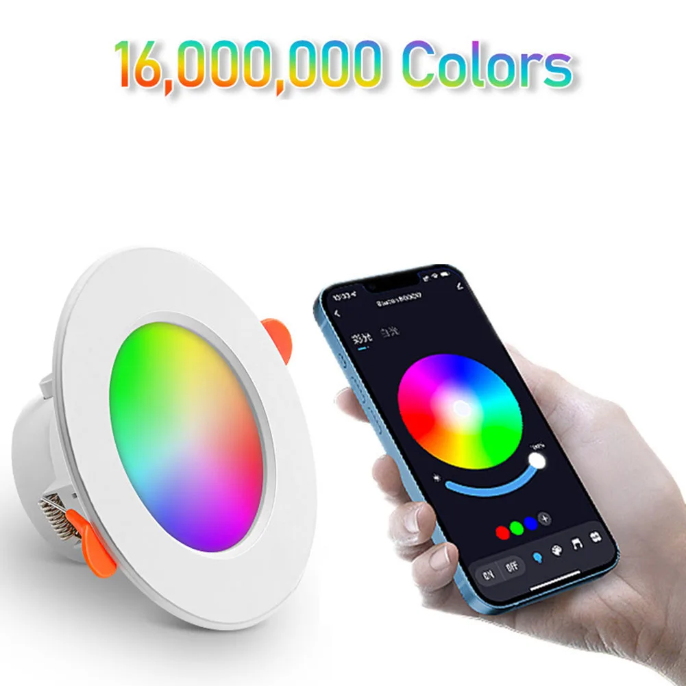 1-10PCS 10W Smart LED Downlight Bluetooth Ceiling Lamp Smart Life App Control Recessed Ceiling Down Light RGB Dimmable Spot Lamp