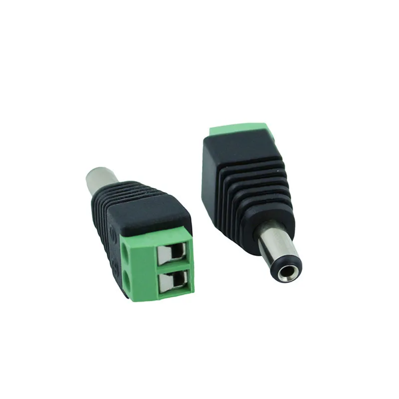 10 Pcs CCTV Cameras 2.1mm X 5.5mm Female Male DC Power Plug Adapter For 5050 3528 5630 5730 Single Color LED Strip Light