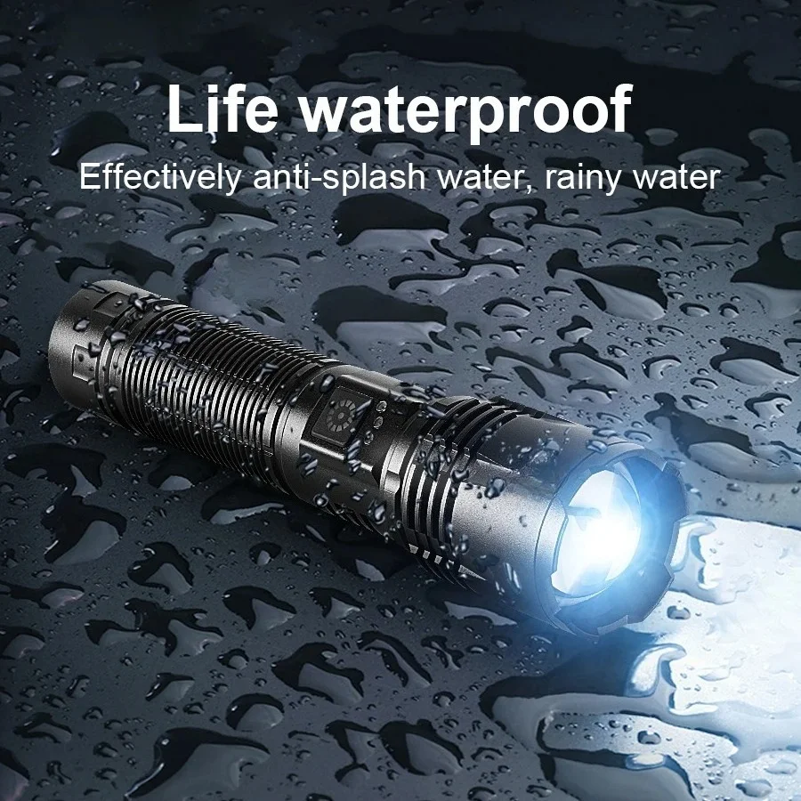 2026 HighPower LED Flashlight 9000000LM Strong Light Tactical Torch Rechargeable Portable Lamp Outdoor Emergency Camping Lantern
