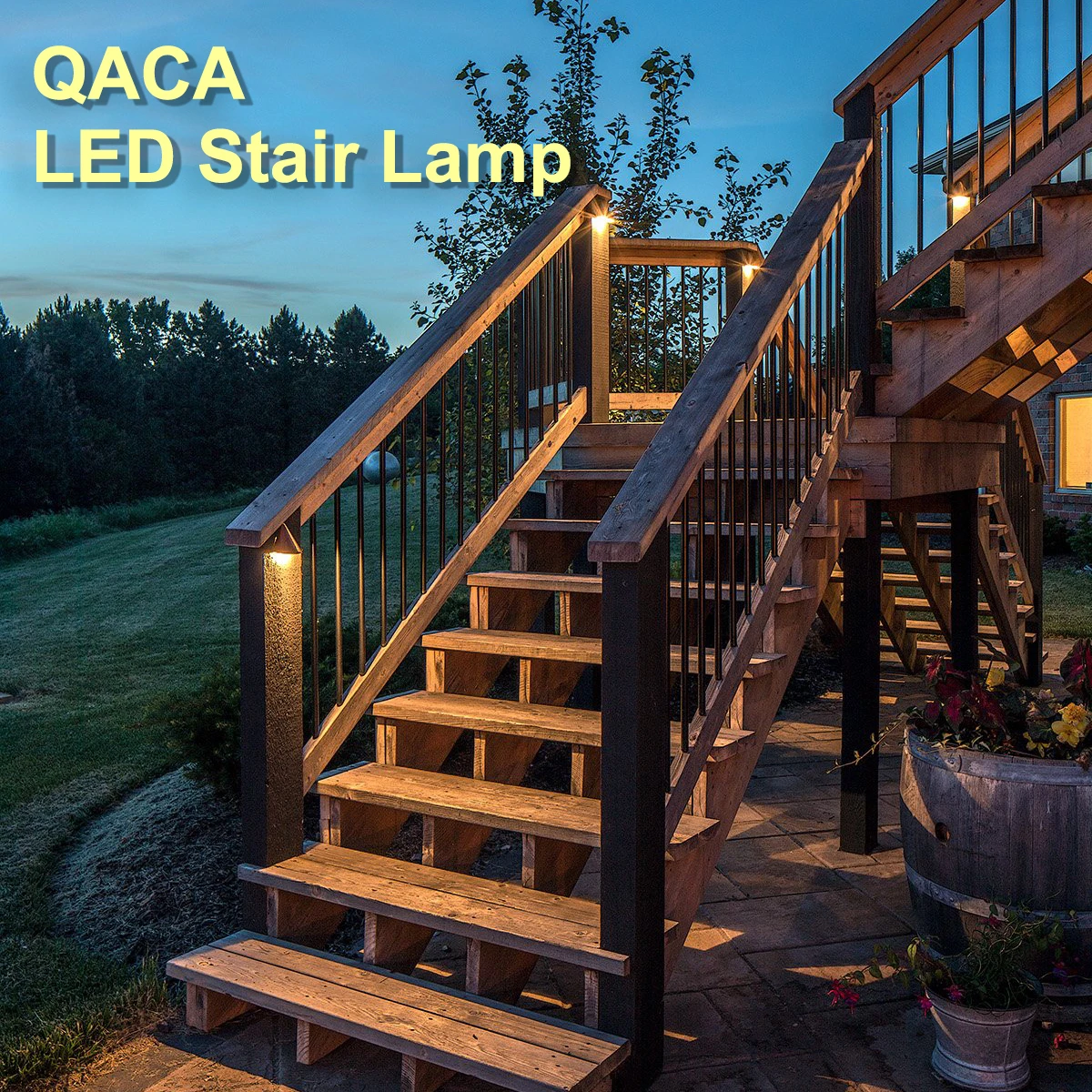 QACA Aluminum Led Deck Lights 10/16-Pack for Patio Led Deck Lighting Lamp for Outdoor Garden Fencing Porch Stairs Villa Decor
