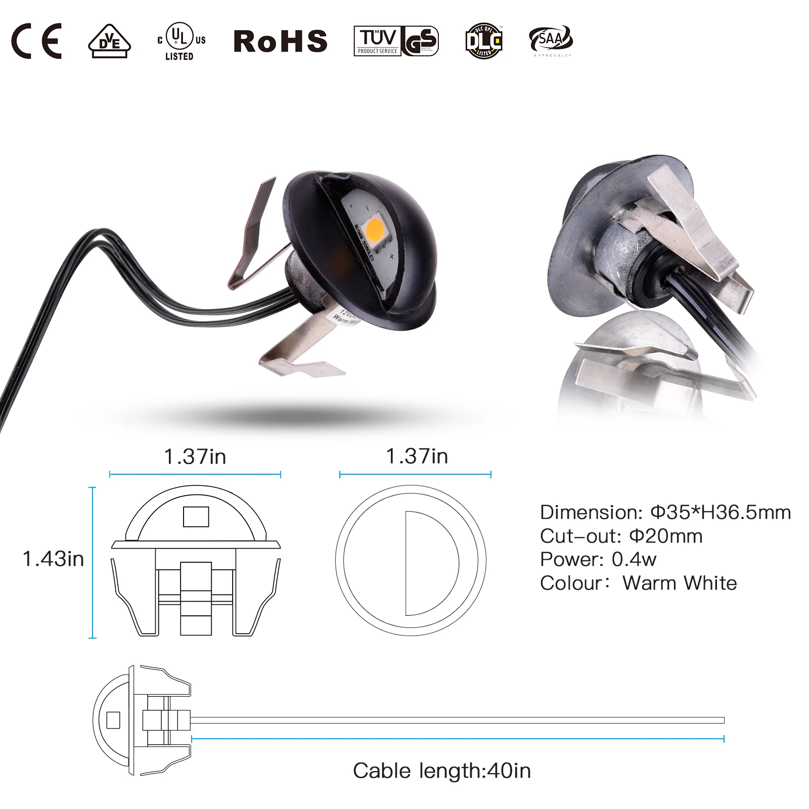 QACA Aluminum Led Deck Lights 10/16-Pack for Patio Led Deck Lighting Lamp for Outdoor Garden Fencing Porch Stairs Villa Decor