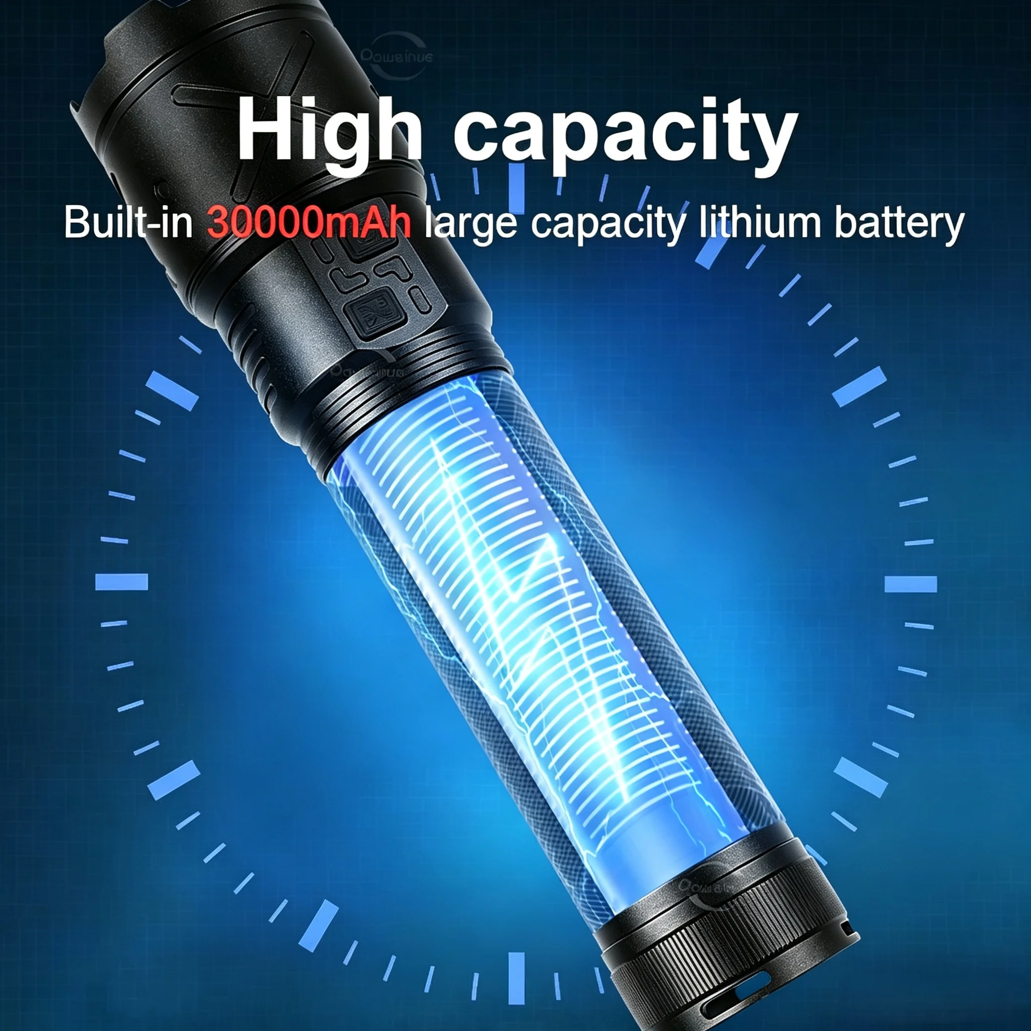 Ultra Powerful 3000W Flashlight USB Rechargeable Long Range LED Tactical Torch For Outdoor Camping Emergency Adventure Fishing