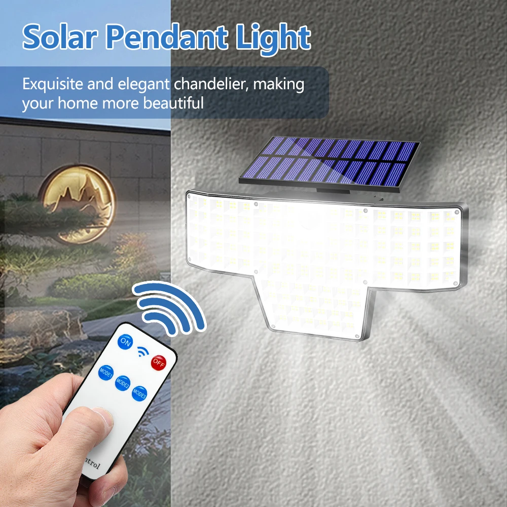 1/2 Packs 448 LED Solar Powered Security Lights Motion Sensor 3 Modes IP65 Waterproof Outdoor Wall Flood Lights for Garden Yard