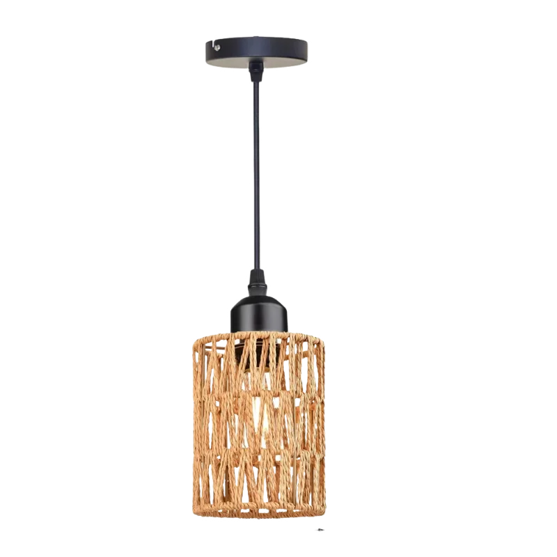 American Imitation Hemp Rope Rattan Hand-woven Ceiling Lamp South East Asia Style Restaurant Hotel Aisle Chandelier