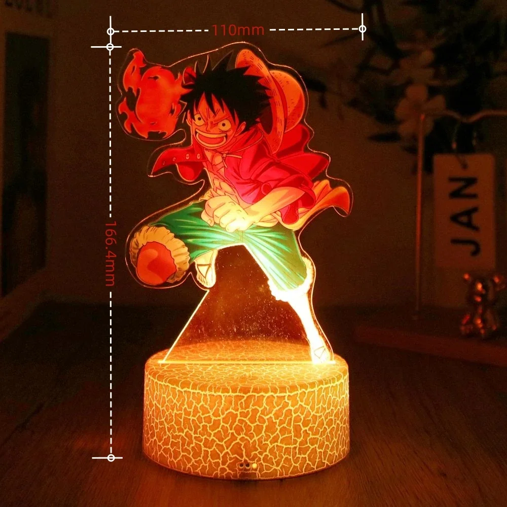 LED Night Light Anime Figure One Piece Luffy Zoro Figures Lamp PVC Action Collection Bedside Table Decoration Kid Christmas Gift