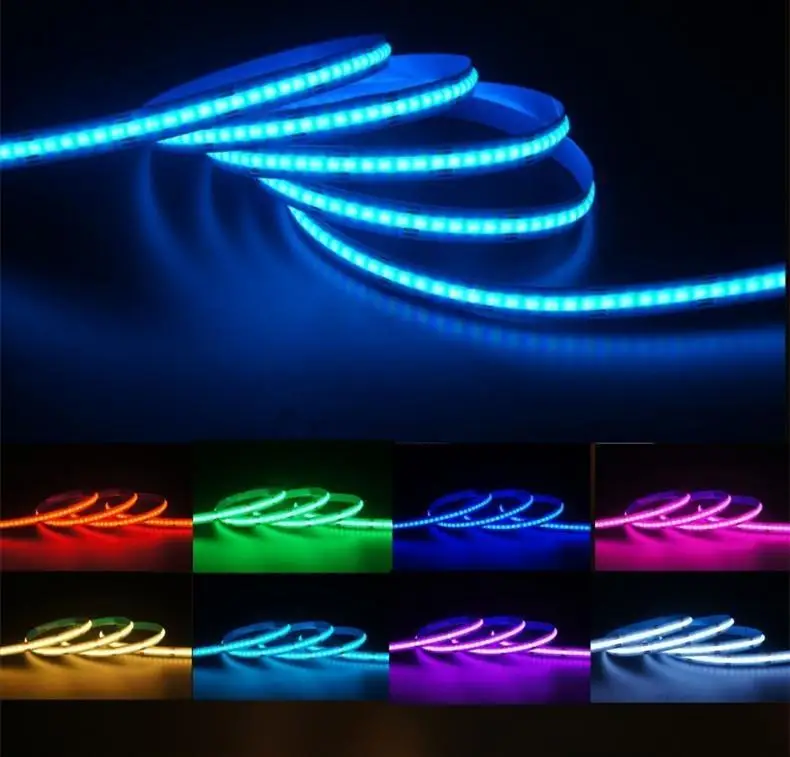DC12V/24V RGB COB LED Strip 8mm/10mm Width 576LEDs/M High Density RA95 Flexible Tape for DIY Living Room Bedroom Decor Lighting