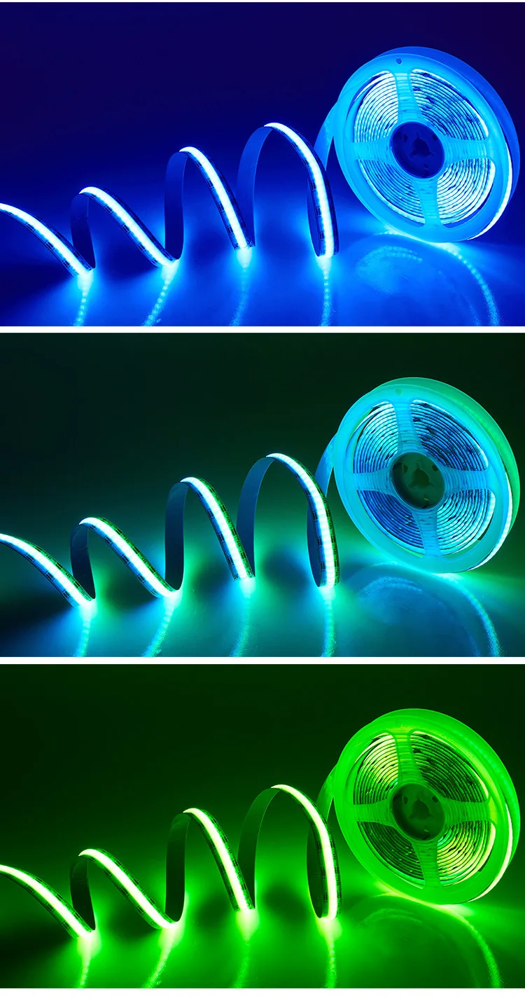 DC12V/24V RGB COB LED Strip 8mm/10mm Width 576LEDs/M High Density RA95 Flexible Tape for DIY Living Room Bedroom Decor Lighting