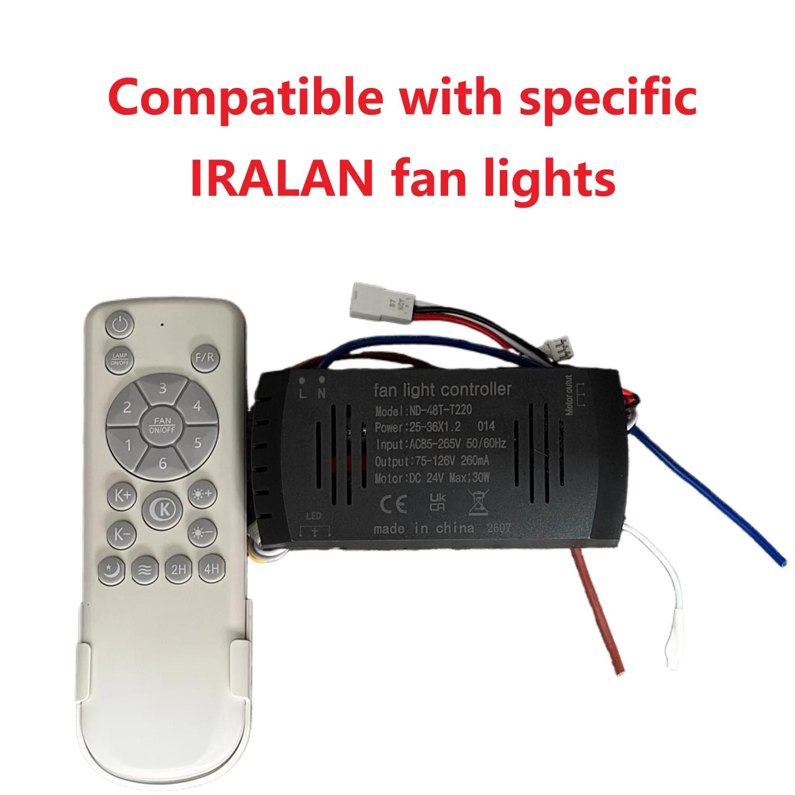 IRALAN Smart Transformer 42/48-inch Ceiling Fan Light Fan Led Driver Easy To Install Remote Control Dimming and Timer Driver
