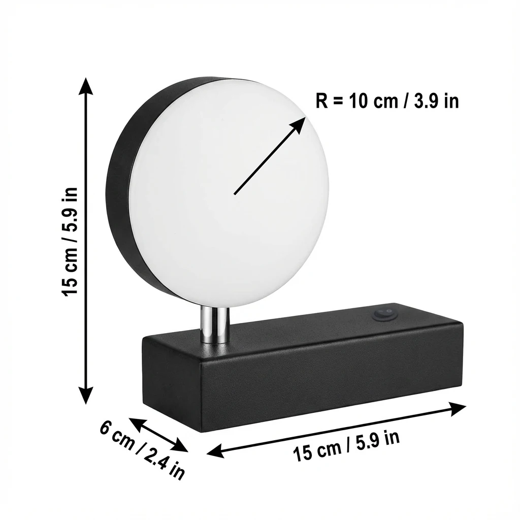 Modern plug indoor LED wall light 350 degree rotating 3W aluminum wall light, with switch button, suitable for desk, desk, bedro