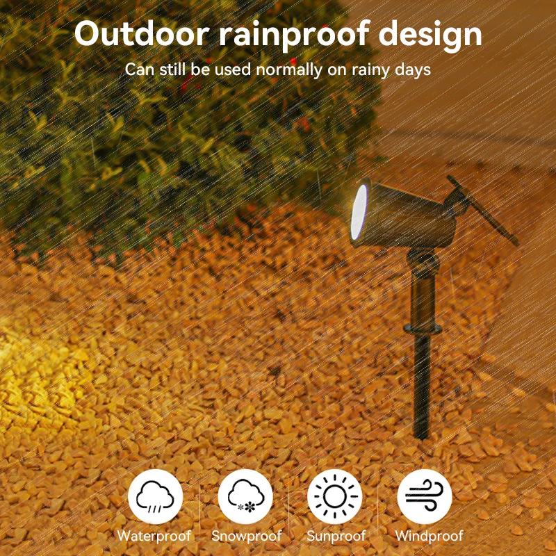 Outdoor LED Solar Spotlight Light 9LEDs Brightness Adjustable Spot Light IP65 Waterproof Garden Backyard Lawn Light Decotation