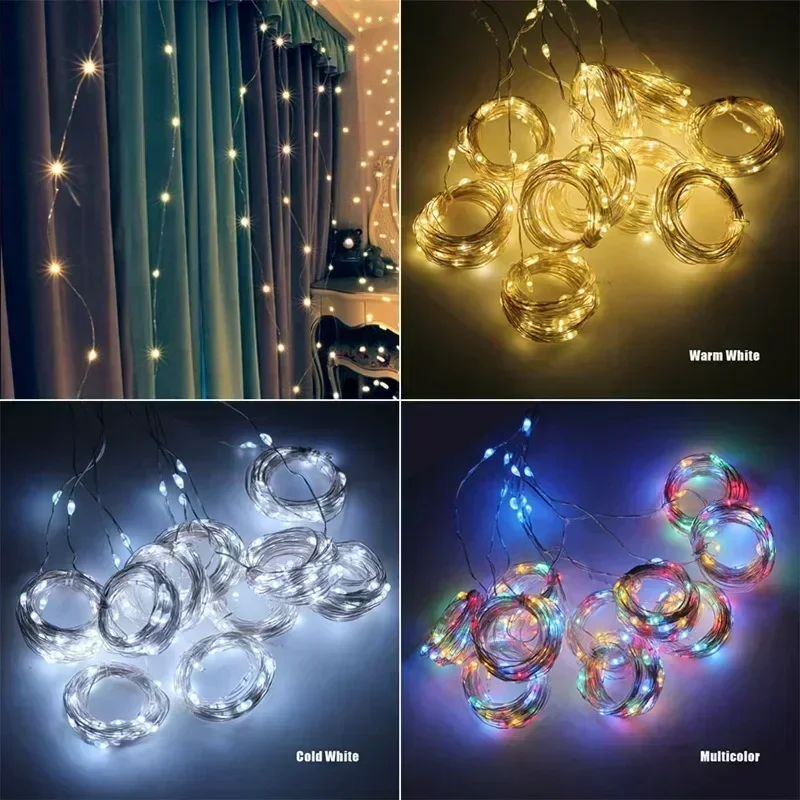 3X3M Solar Outdoor Curtain Lights with 8 Modes, Holiday Party Decorations, Fairy Lights, 100/200/300 LED String Lights 3X2M 3X1M