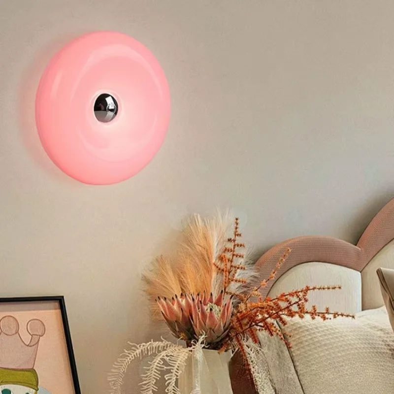 Pink Donut LED Night Light, Dimmable Warm Ambient Lamp for Bedroom, Living Room, Home Decor, Gift
