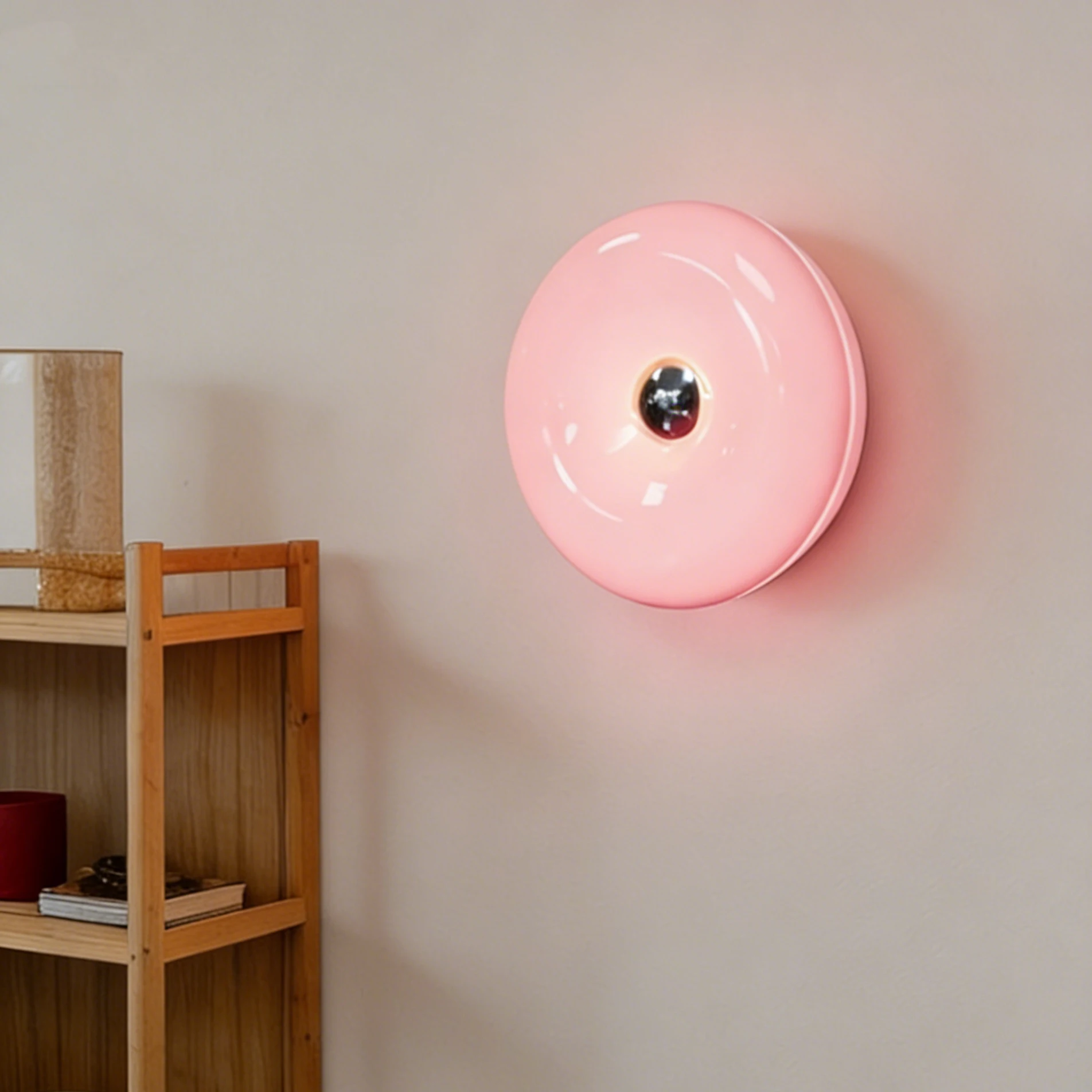 Pink Donut LED Night Light, Dimmable Warm Ambient Lamp for Bedroom, Living Room, Home Decor, Gift