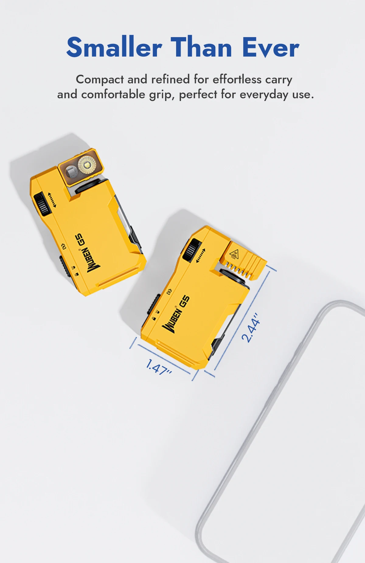 WUBEN G5 Yellow Flashlight 400Lm RGB 180° Rotating Head Magnetic Keychain Type-C Fast Charge 65H IP65 Compact & Rugged