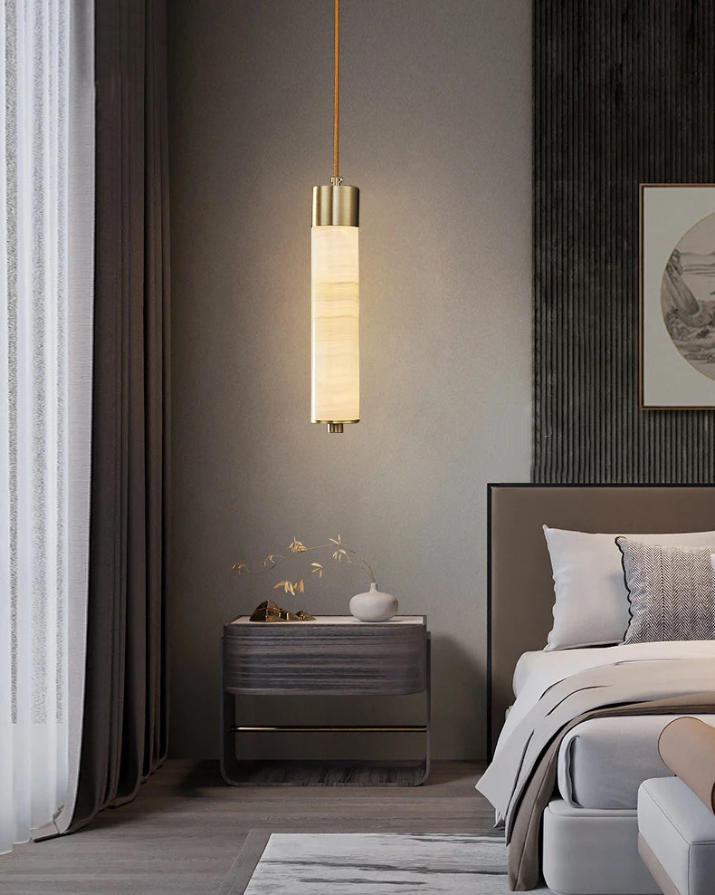 Retro-Style Imitation Marble Resin Dining Room Bedroom Pendant Light For Luxurious Restaurant Bar Area Ambient Lighting Fixture