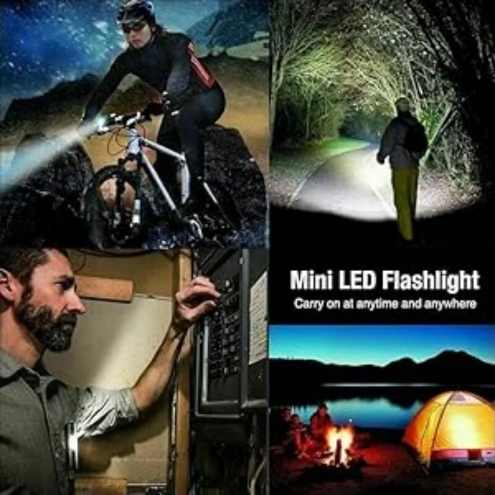 Led Flashlight Rechargeable USB Torch Mini Small Light With COB Flashlights Handheld Tiny Portable Pocket Keychain Flash Light