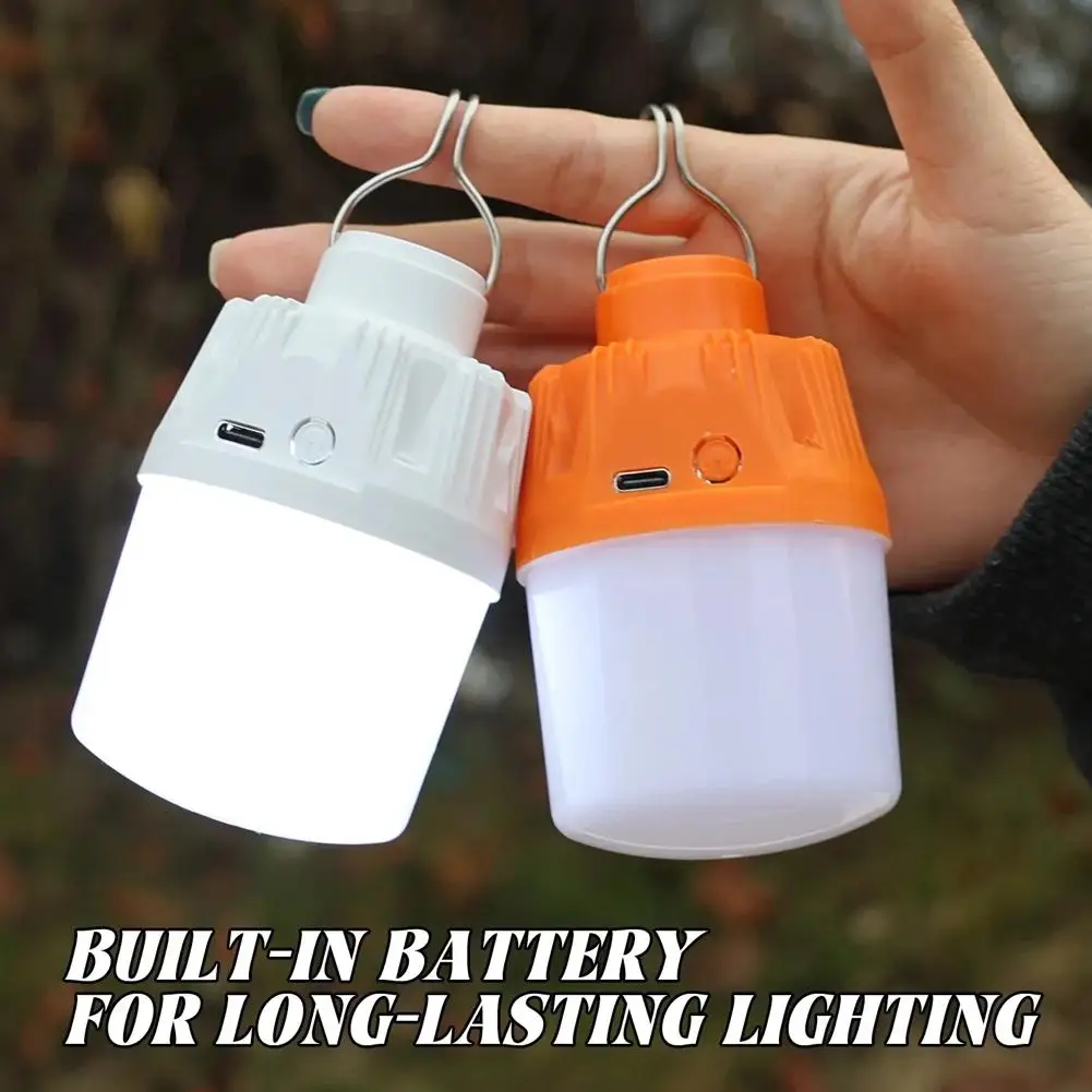 USB Rechargeable LED Camping Light, Dimmable Tent Lantern with Hook, Portable Emergency Lamp for Street Night Market & Hiking