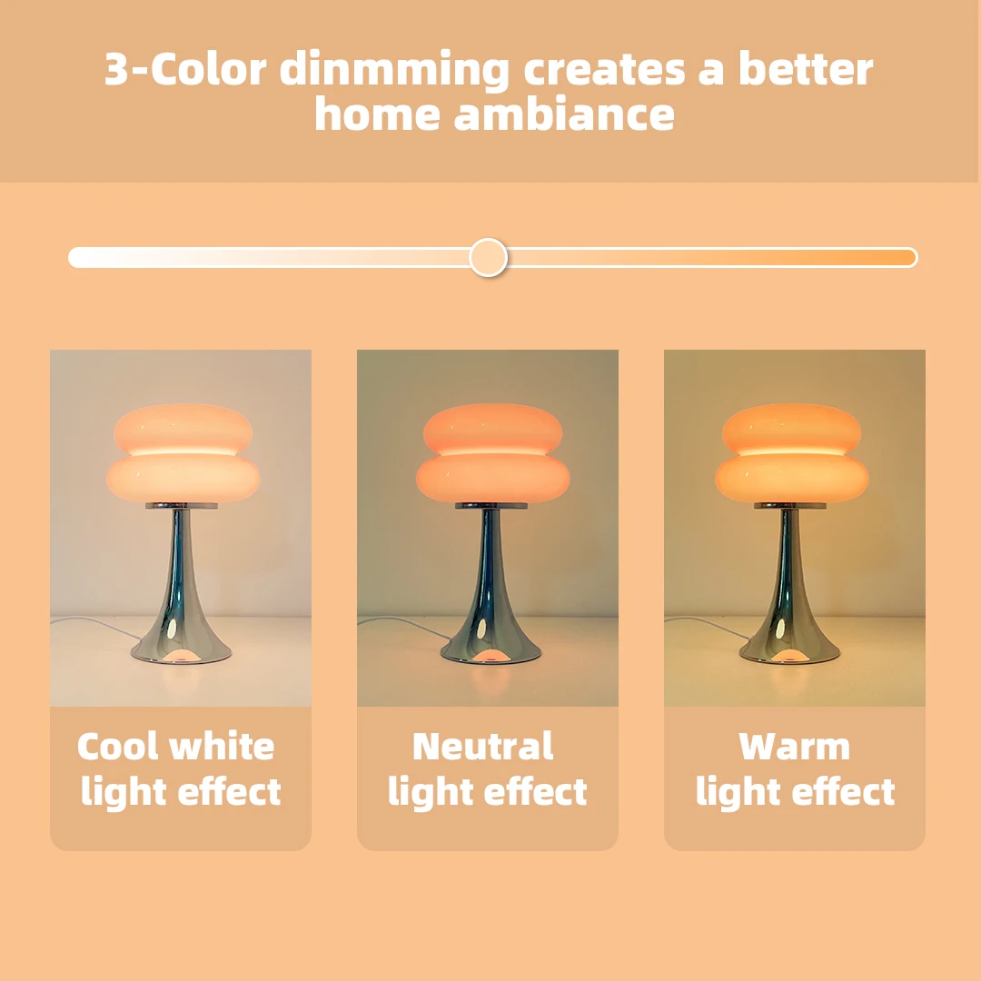 Murano Glass Stacked Ring Table Lamp Bauhaus Minimalist Bedside Lamp Decor Desk Light for Bedroom Dorm & Living Room